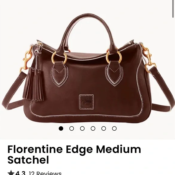 NWOT Dooney & Bourke Florentine Edge Medium Satchel in Chestnut - Picture 6 of 7